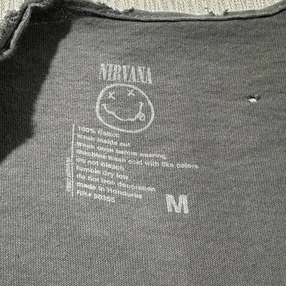 Grey Nirvana Band Tee smiley face tshirt size medium - Picture 4 of 6